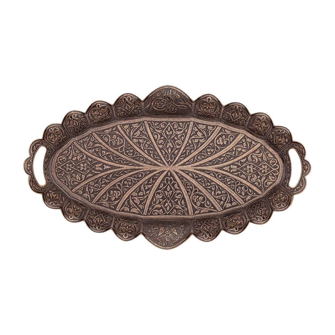 Tray For 2-Person - Elliptical - Antique Copper Tone - Acar catalog image