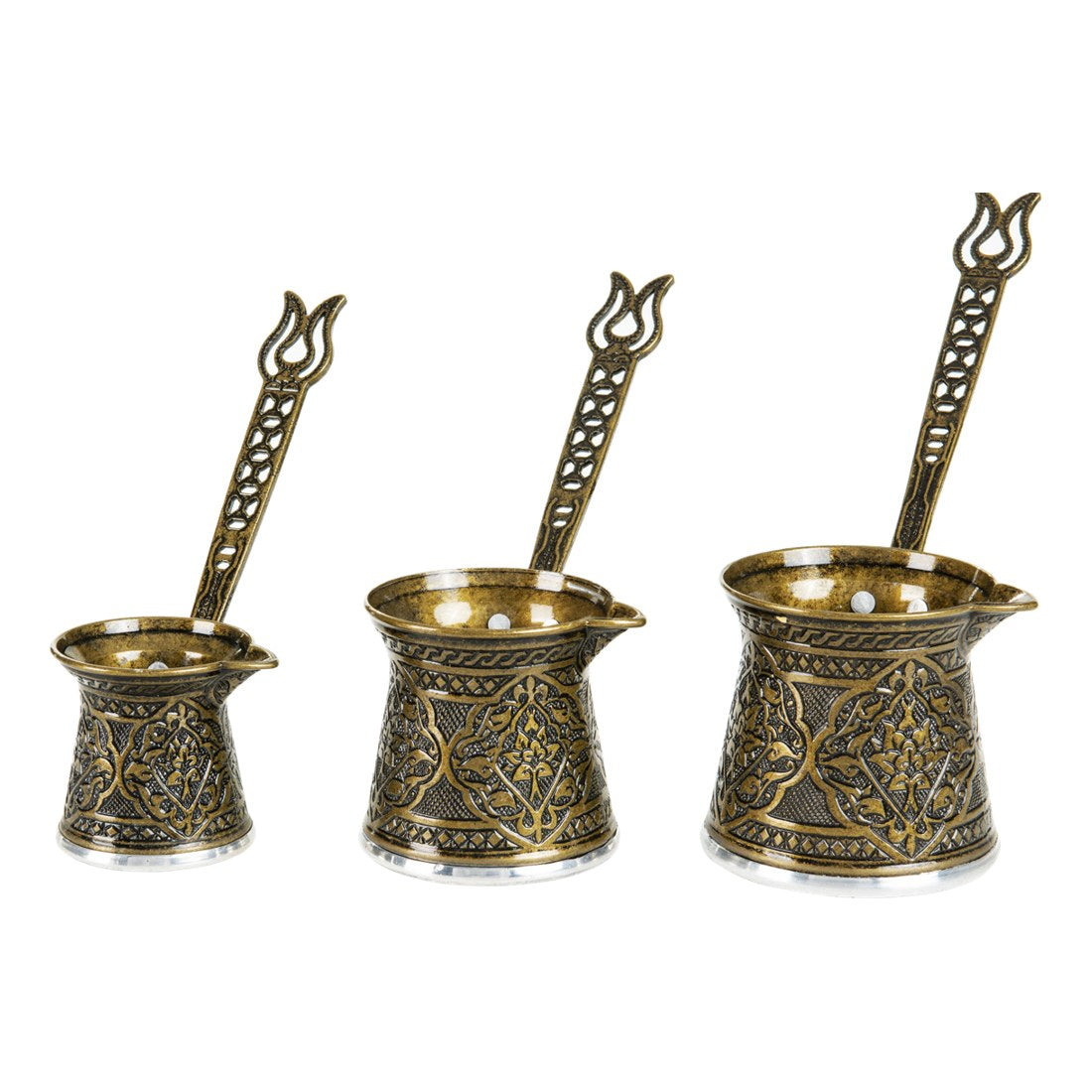 Decorative Coffee Pot Set - Triple - Antique Gold Tone - Acar catalog image