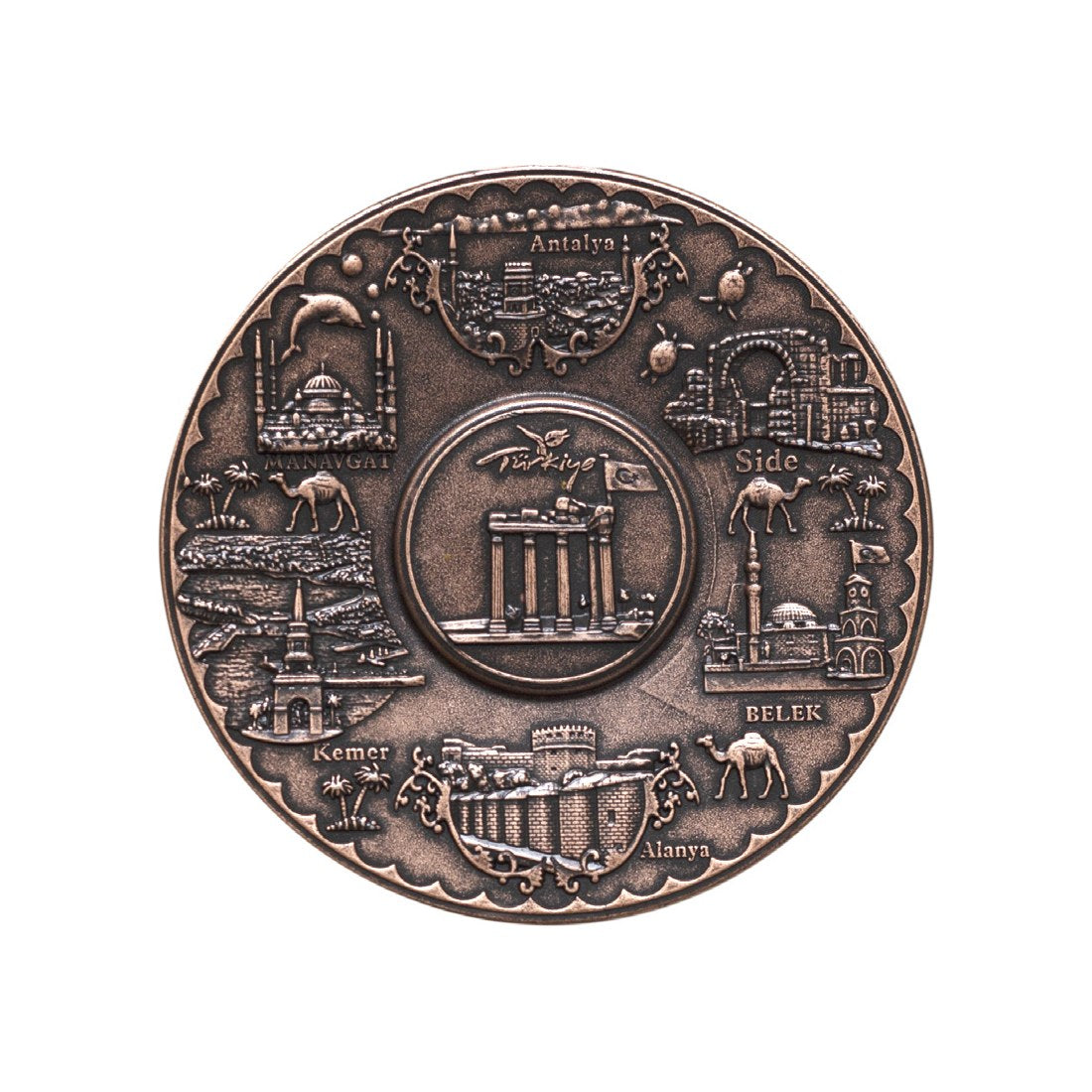 Decorative Plate Big - Antique Copper Tone - Acar catalog image