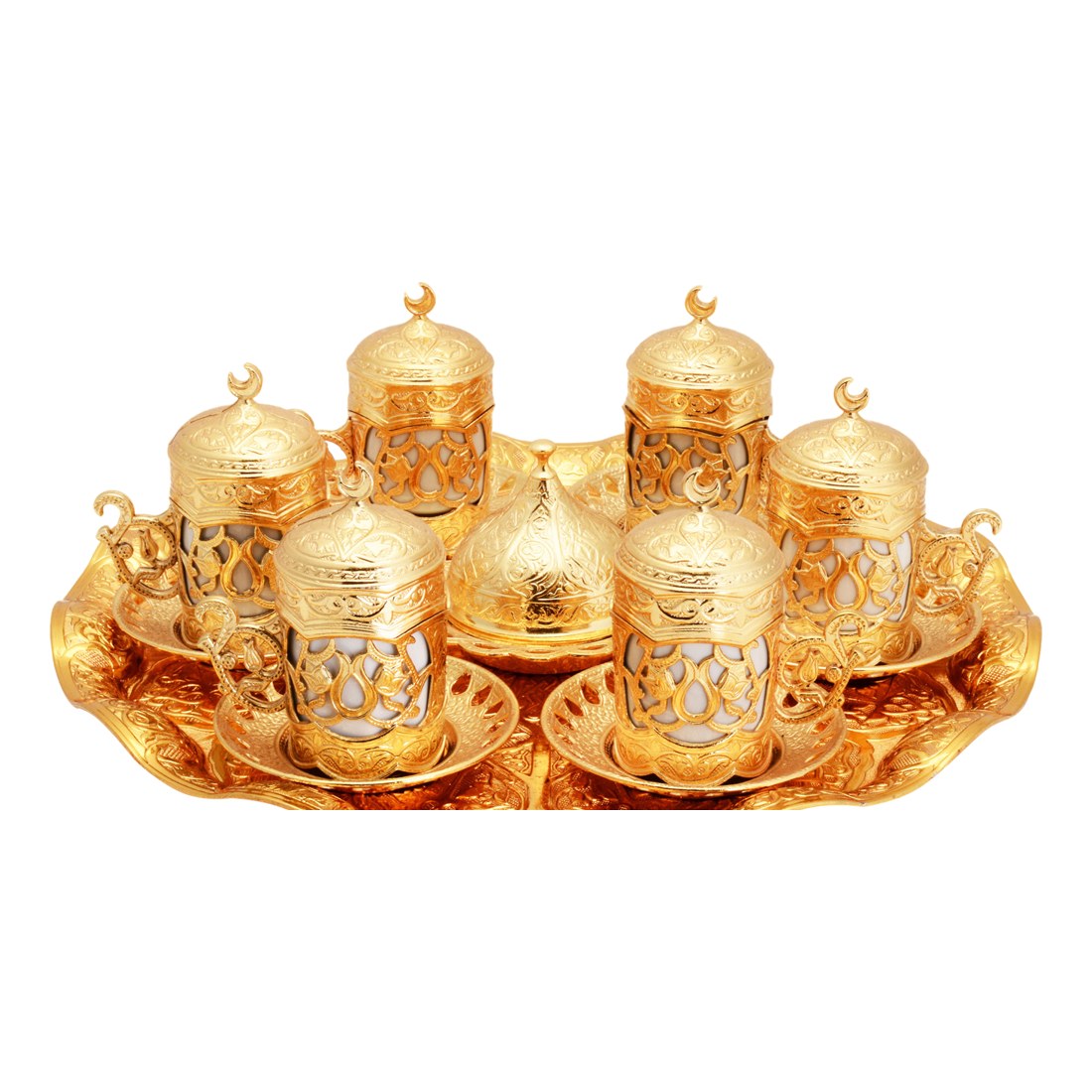 6-Person Coffee Set With Sultan Design - Gold Tone - Acar catalog image