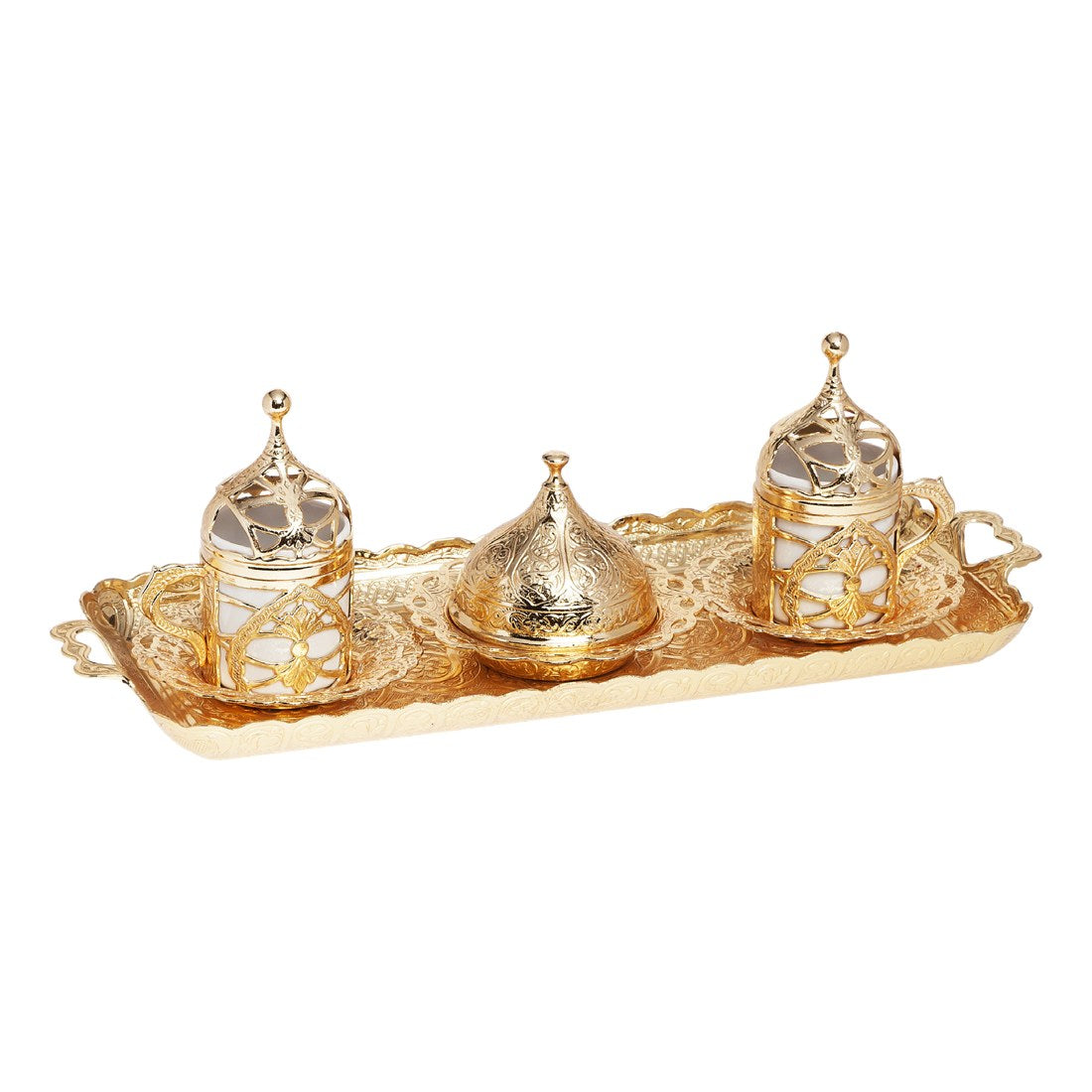 2-Person Coffee Set With Hurrem Design - Gold Tone - Acar catalog image