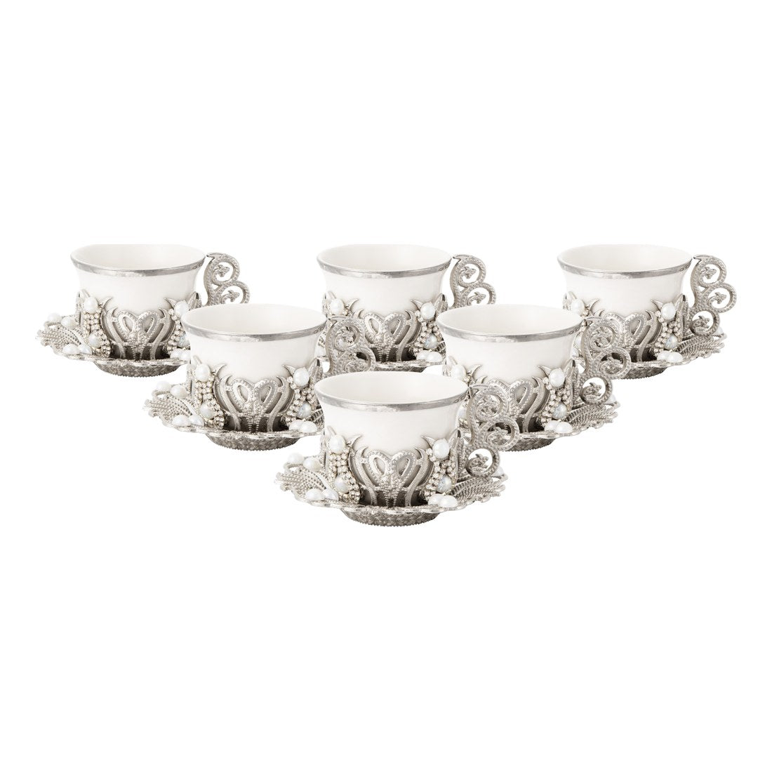 6-Person Gem-Style Presentation Set - Plain - White - Acar catalog image