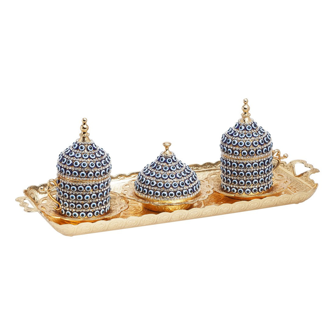 2-Person Coffee Gem-Style Set - Evil Eye Series - Gold Tone - Acar catalog image