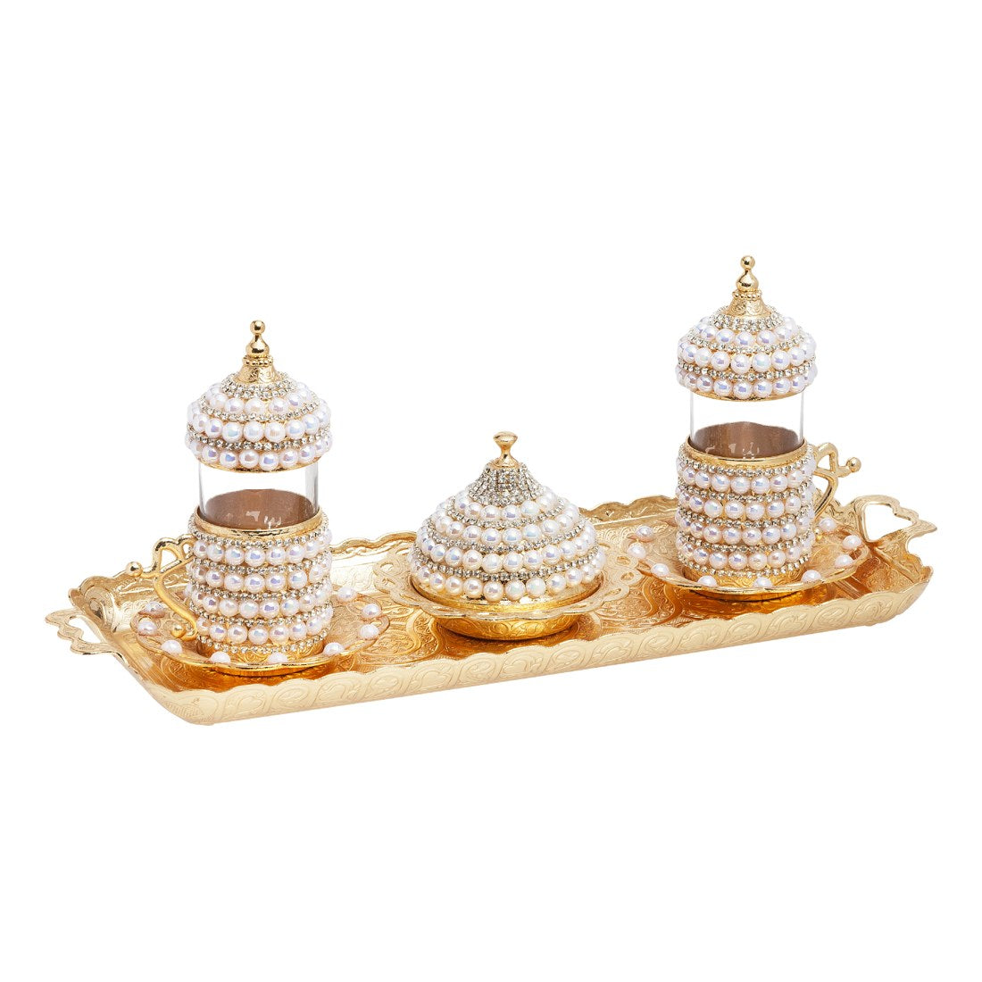 2-Person Water Glass Set Pearl-Style Series - Gold Tone - Acar catalog image