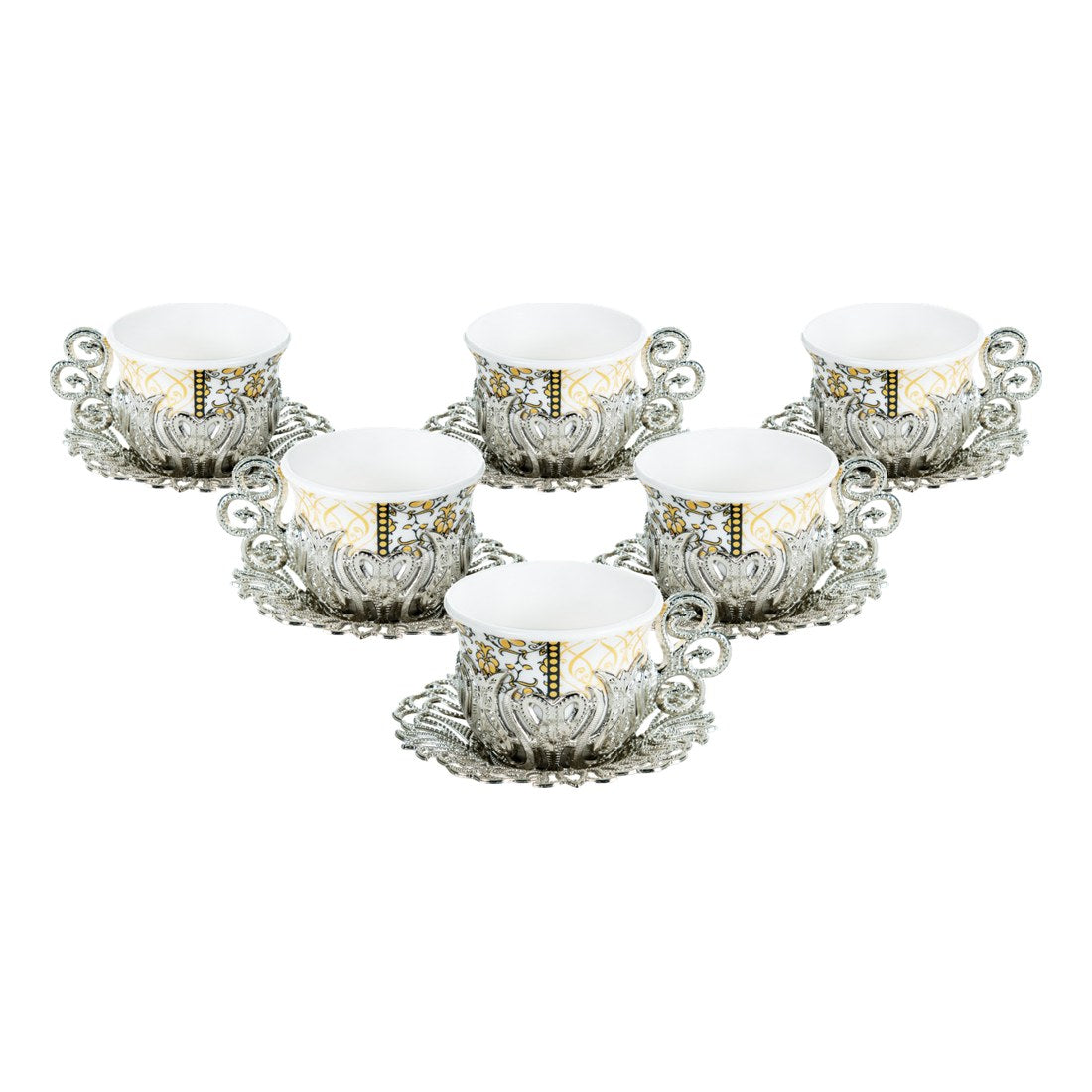 6-Person Coffee Presentation Set Tulip - Pattern 6 - White - Acar catalog image