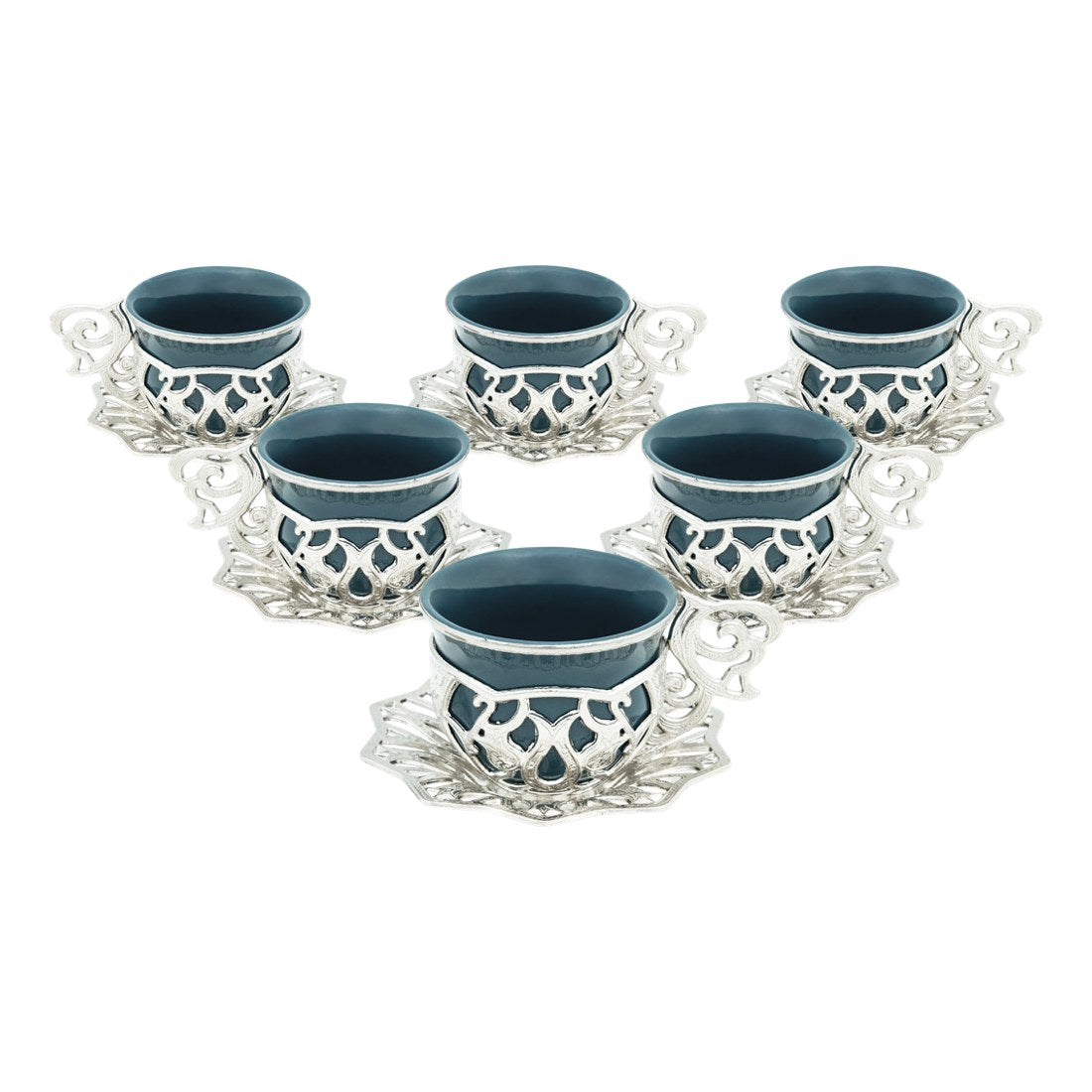 6-Person Coffee Presentation Set - Sultan - Green - White - Acar catalog image