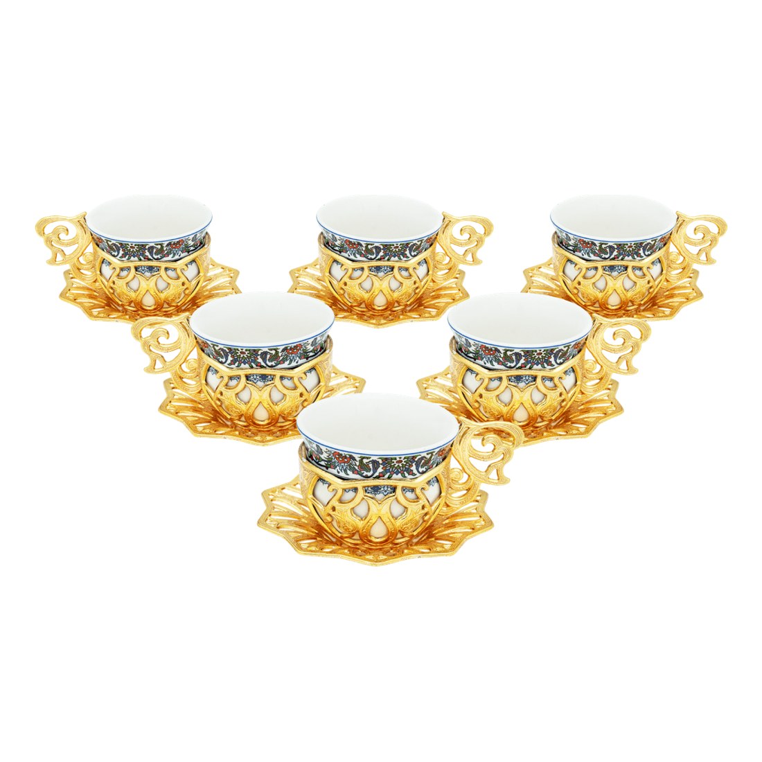 6-Person Coffee Presentation Set - Sultan - Topkapi - Gold Tone - Acar catalog image