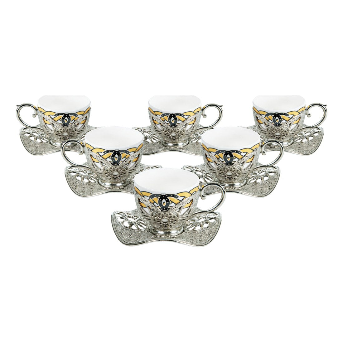 6-Person Presentation Set - Busra Pattern 5 - White - Acar catalog image