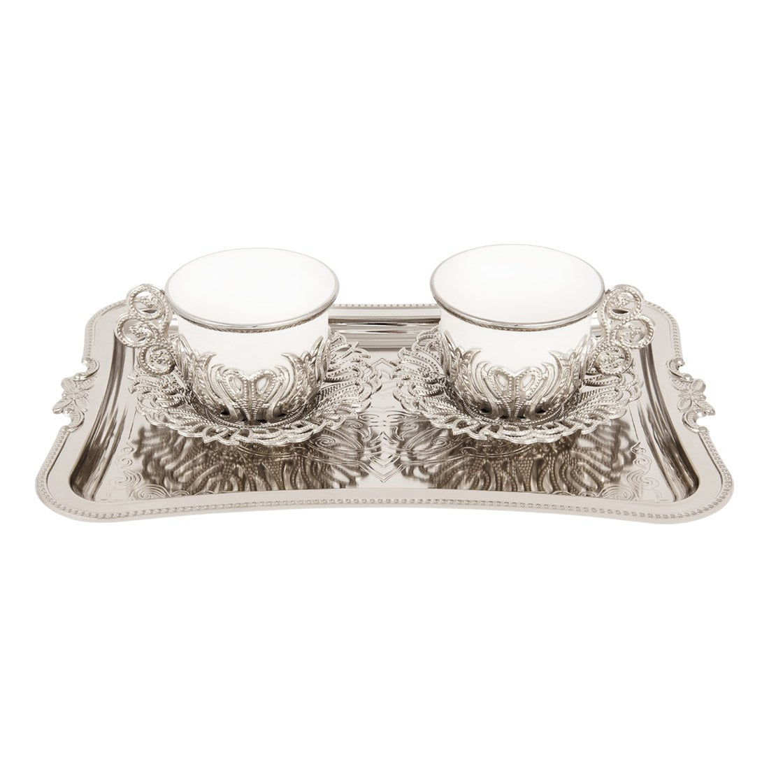 2-Person Presentation Set With Tray - Tulip - Gilded - White - Acar catalog image