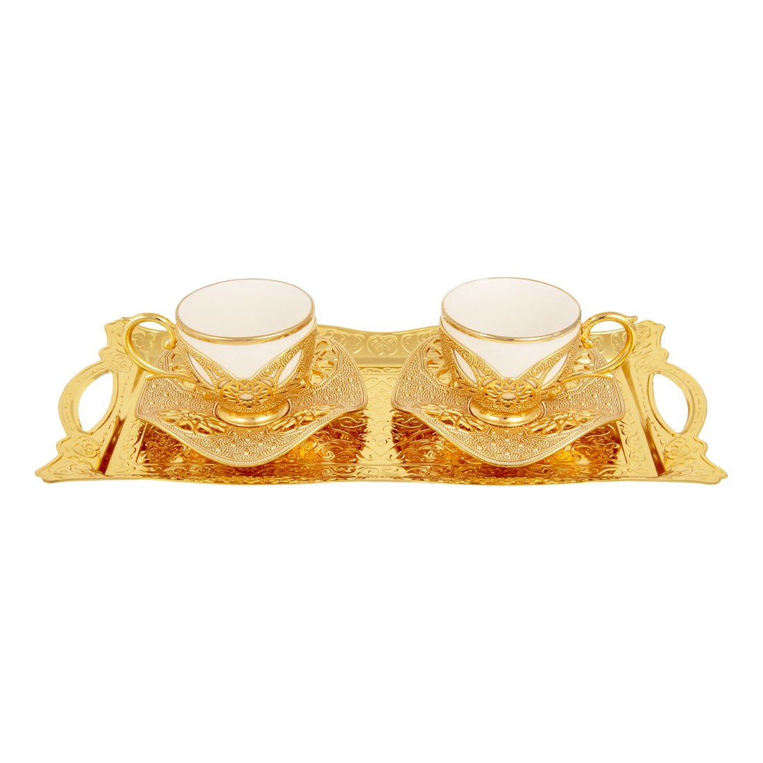 2-Person Presentation Set With Tray - Busra - Gilded - Gold Tone - Acar catalog image