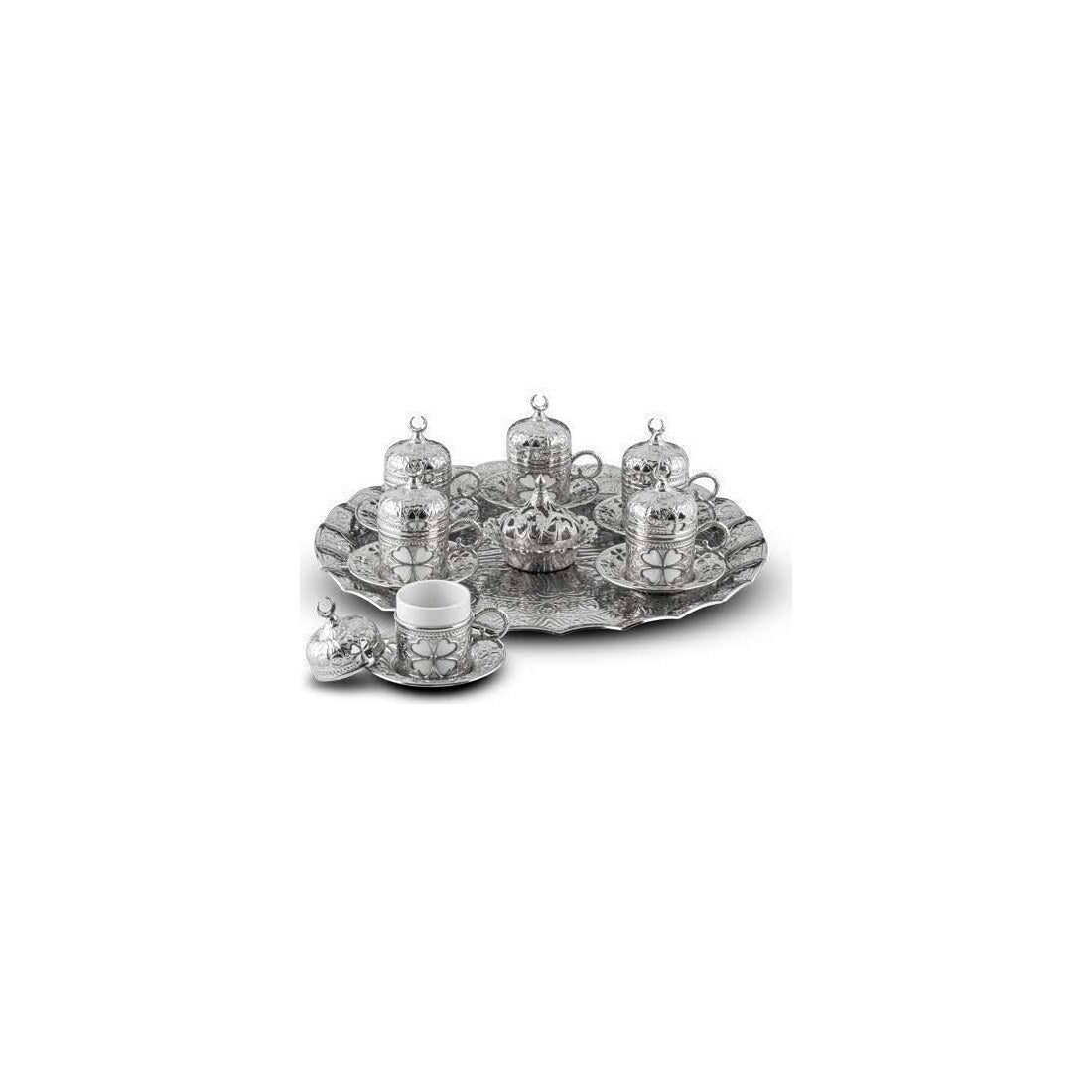 Round Yonca 6-Person Coffee Set With Sheet Tray - catalog product image
