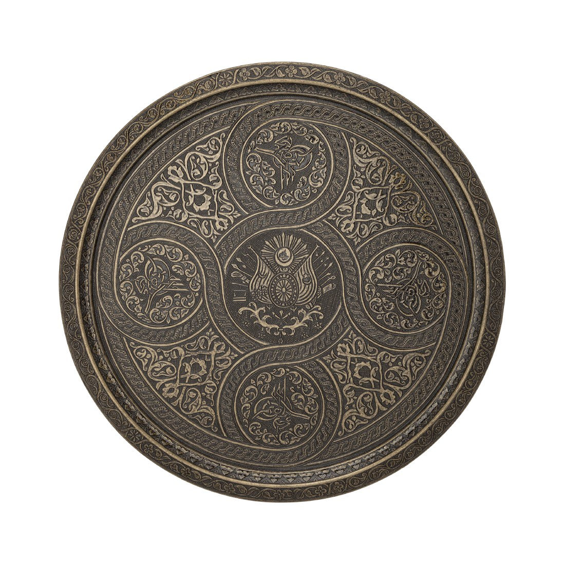 Tray For 6-Person - Plain Rounded - Antique Gold Tone - Acar catalog image