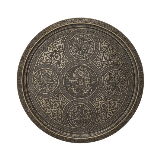 Tray For 6-Person - Plain Rounded - Antique Gold Tone - Acar catalog image