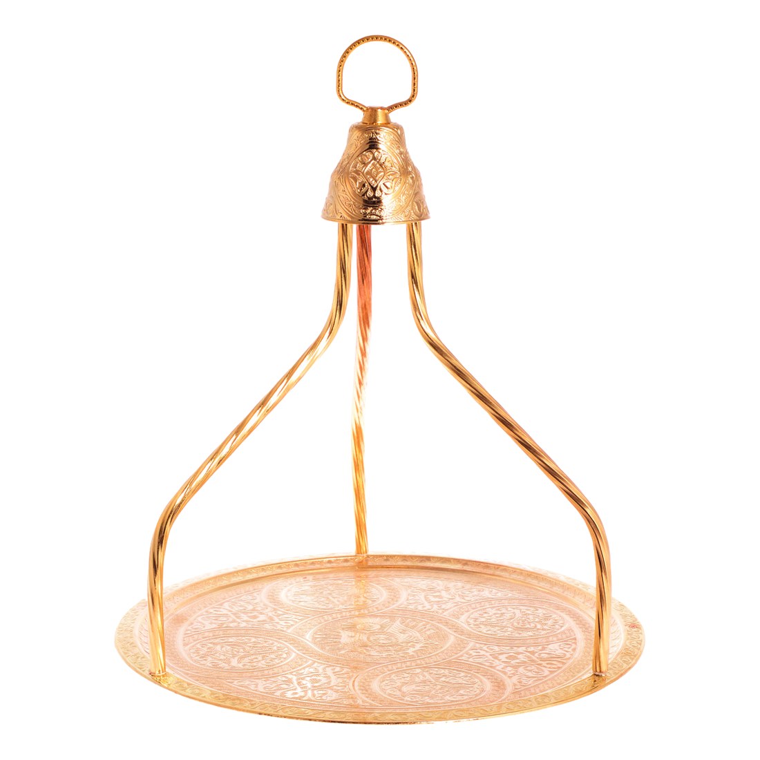 Tray With Carrying Handle - Round Plain - Gold Tone - Acar catalog image