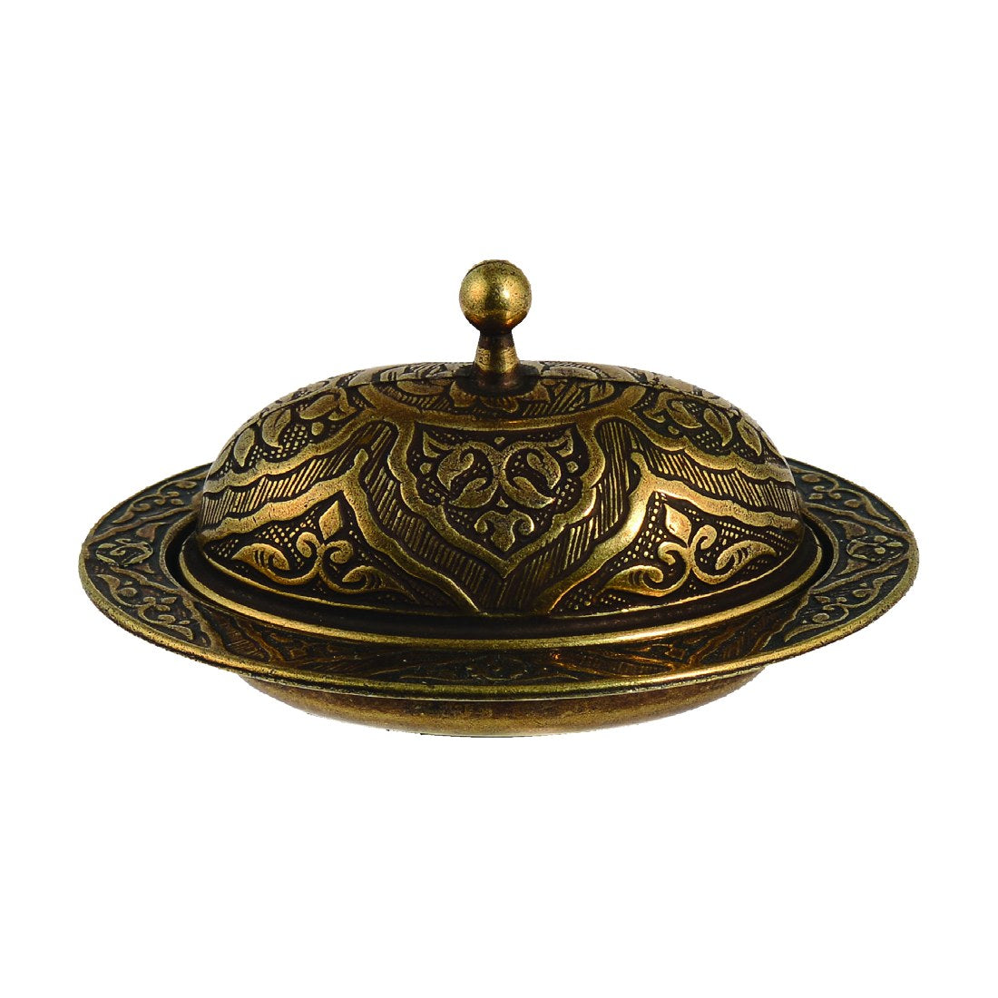 Turkish Delight Bowl - Small Oval - Antique Gold Tone - Acar catalog image