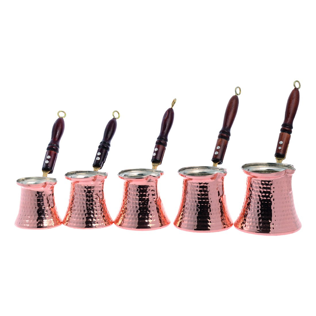 Turkish Coffee Pot Set - Five Wood Handle - Red - Acar catalog image