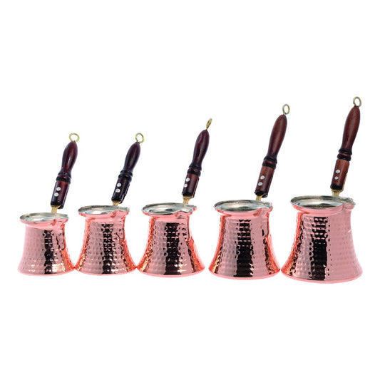 Turkish Coffee Pot Set - Five Wood Handle - Red - Acar catalog image