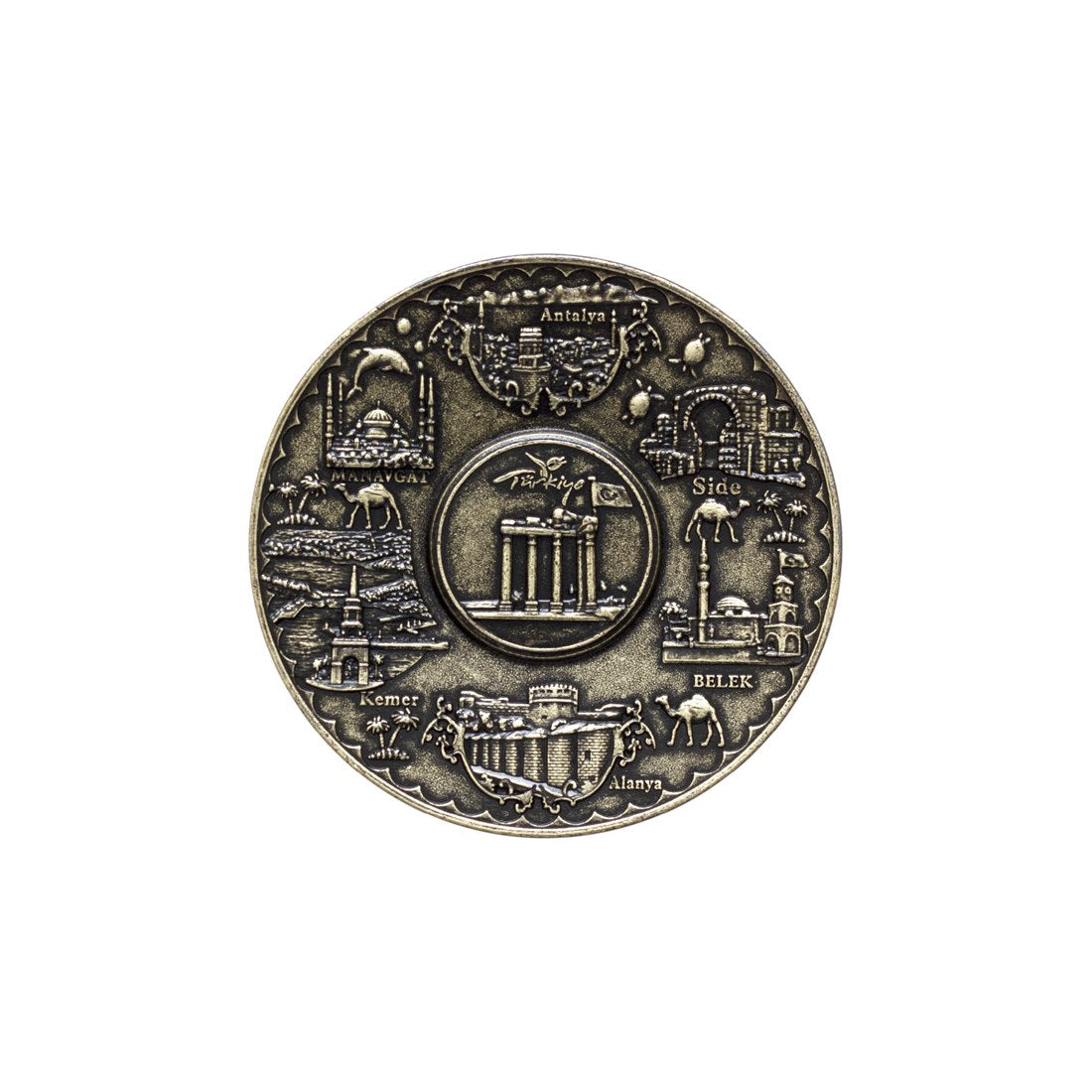 Decorative Plate Small - Antique Gold Tone - Acar catalog image