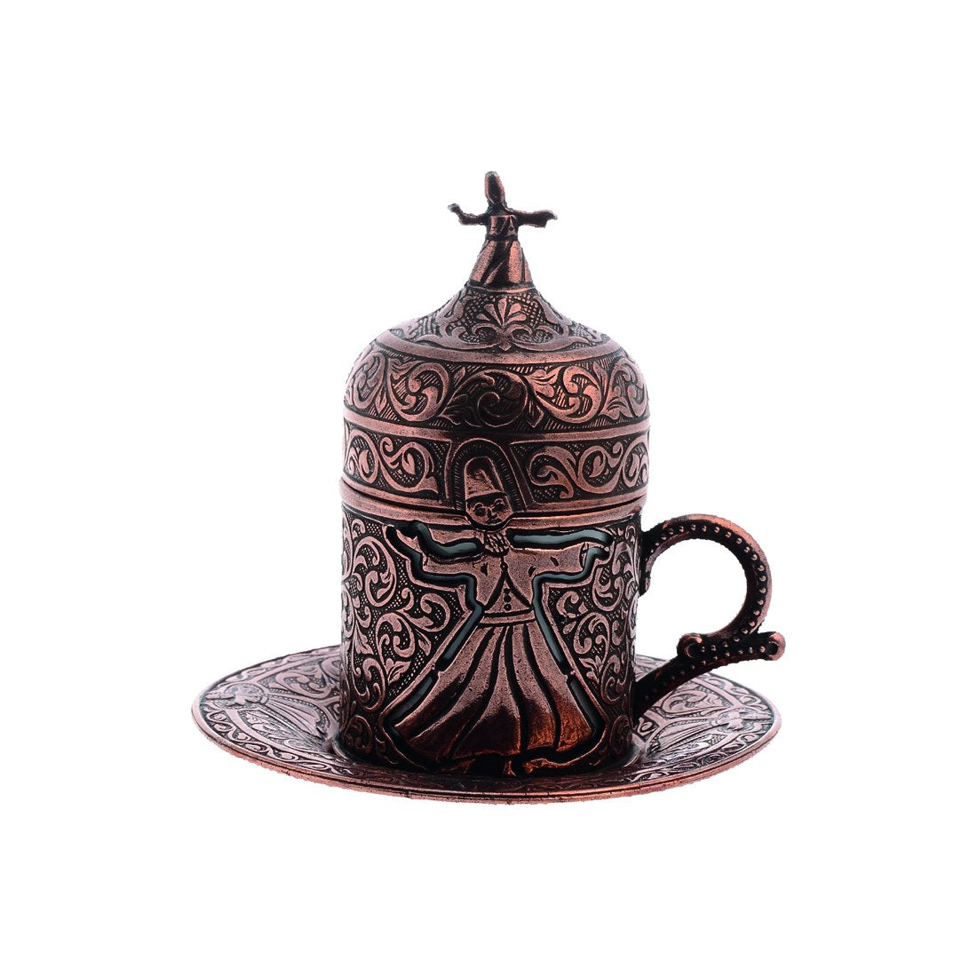 Coffee Cup - Whirling Dervish Design - Antique Copper Tone - Acar catalog image