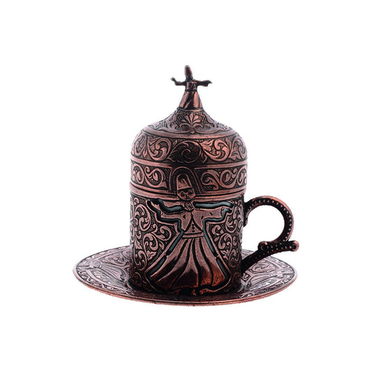 Coffee Cup - Whirling Dervish Design - Antique Copper Tone - Acar catalog image