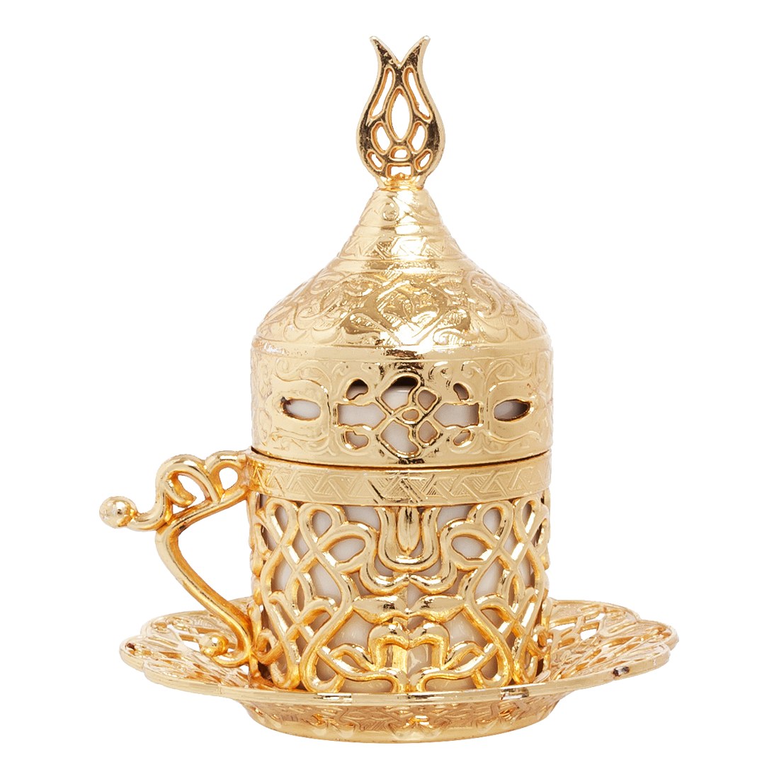 Coffee Cup - Openwork Design - Gold Tone - Acar catalog image