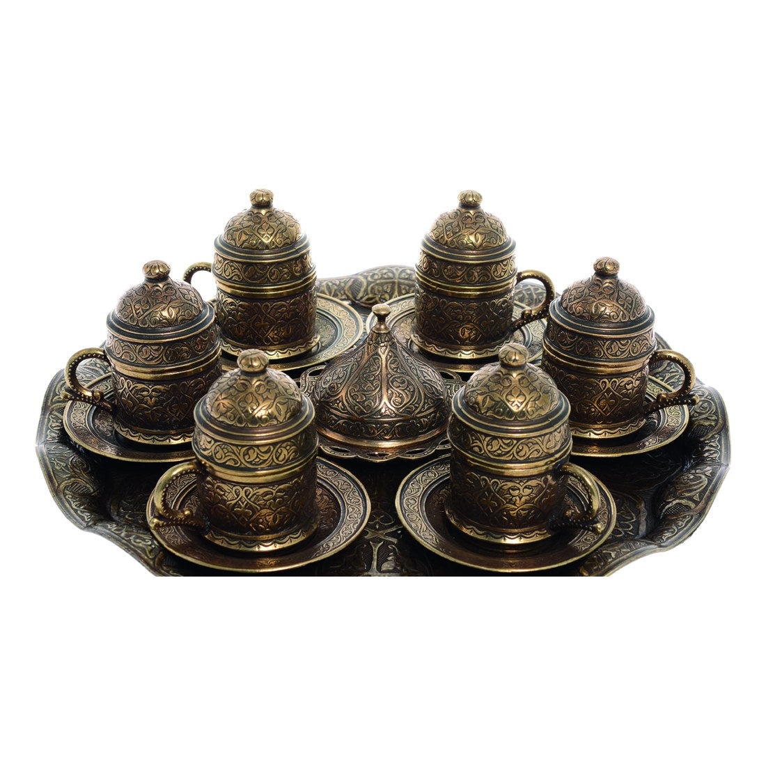 6-Person Ancient Coffee Set - Antique Gold Tone - Acar catalog image