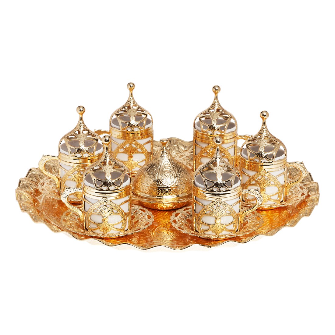 6-Person Coffee Set With Hurrem Design - Gold Tone - Acar catalog image