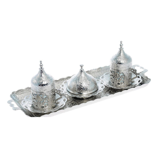 2-Person Coffee Set With Tulip Design - White - Acar catalog image