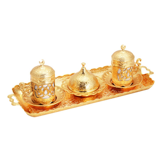 2-Person Coffee Set With Sultan Design - Gold Tone - Acar catalog image