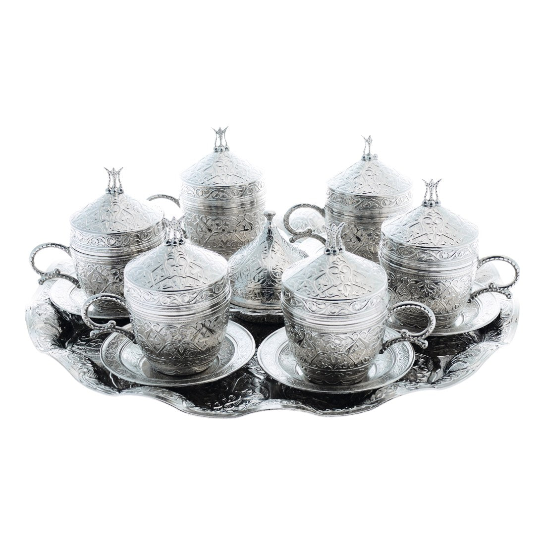 6-Person Coffee Cup Set With Acar Design - White - Acar catalog image
