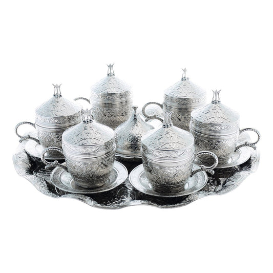 6-Person Coffee Cup Set With Acar Design - White - Acar catalog image