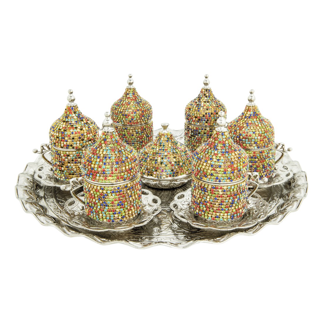 6-Person Coffee Gem-Style Set - Color Series - White - Acar catalog image