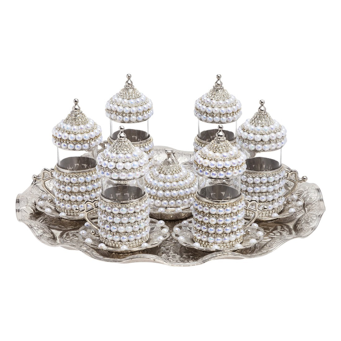 6-Person Water Glass Set Pearl-Style Series - White - Acar catalog image