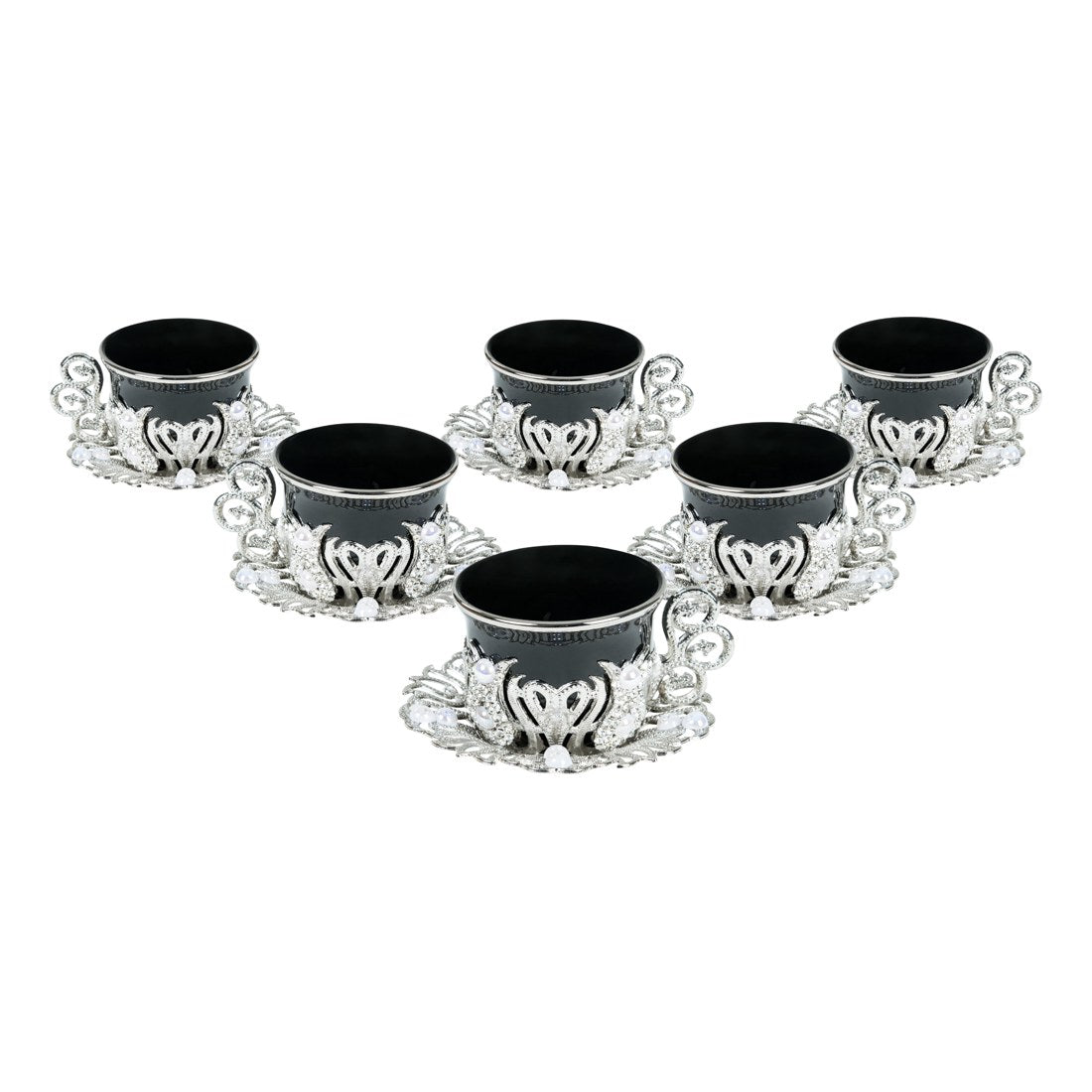 6-Person Gem-Style Presentation Set - Black - White - Acar catalog image