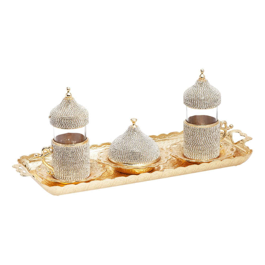 2-Person Water Glass Set Gem-Style Series - Gold Tone - Acar catalog image