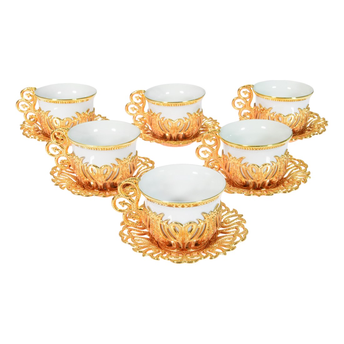 6-Person Coffee Presentation Set Tulip - Plain - Gold Tone - Acar catalog image