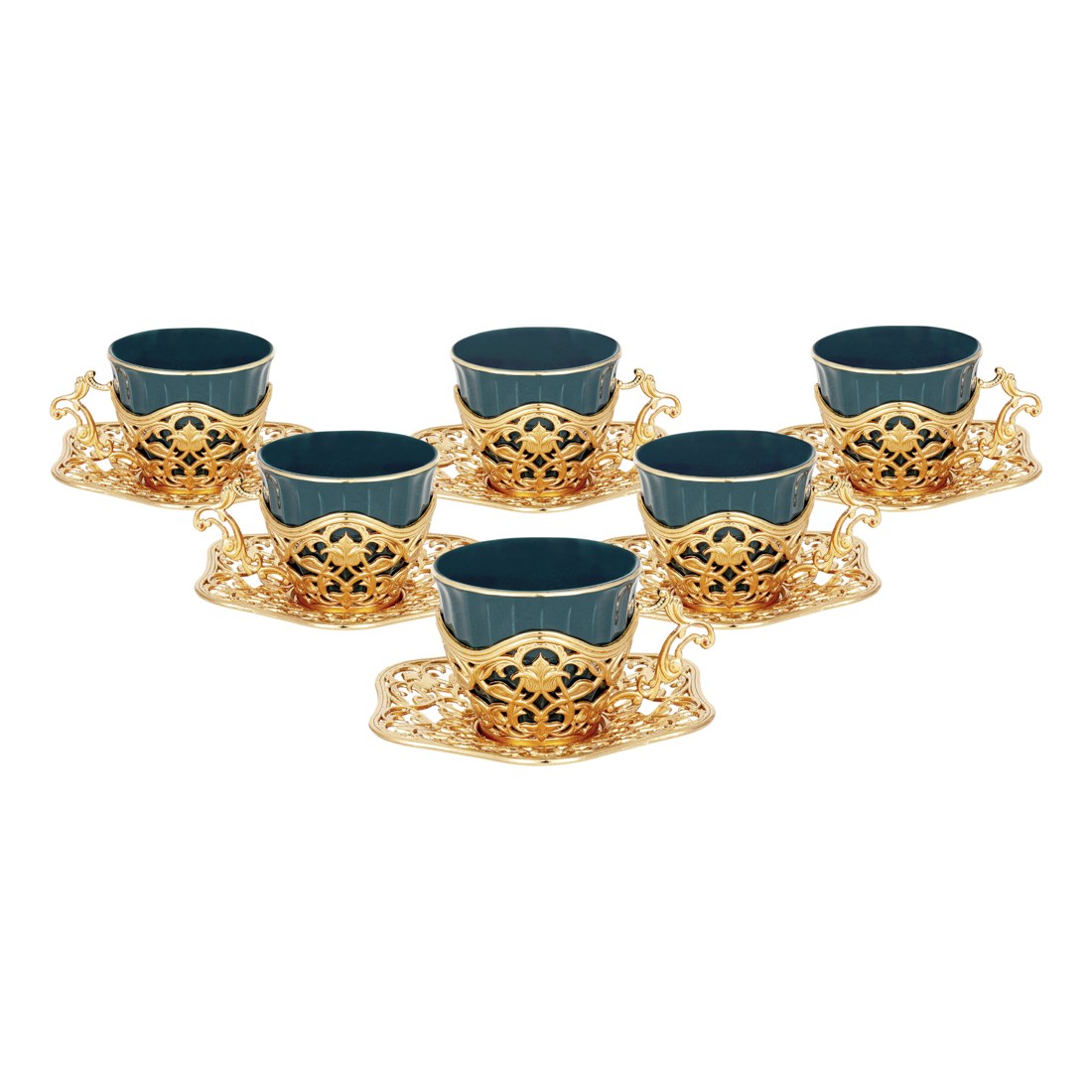 6-Person Presentation Set - Elisa - Green - Gold Tone - Acar catalog image