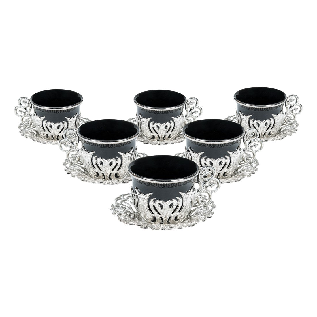 6-Person Coffee Presentation Set - Tulip - Black - White - Acar catalog image