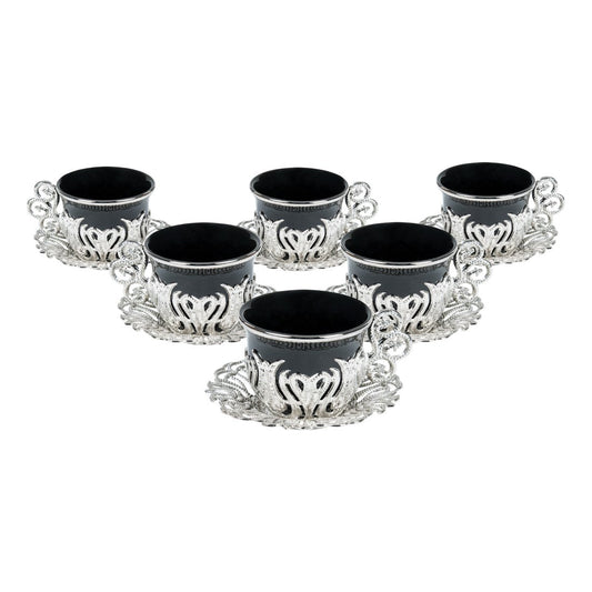 6-Person Coffee Presentation Set - Tulip - Black - White - Acar catalog image