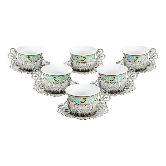 6-Person Coffee Presentation Set Tulip - Pattern 2 - White - Acar catalog image