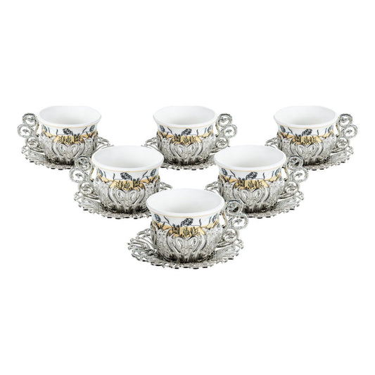 6-Person Coffee Presentation Set Tulip - Pattern 4 - White - Acar catalog image