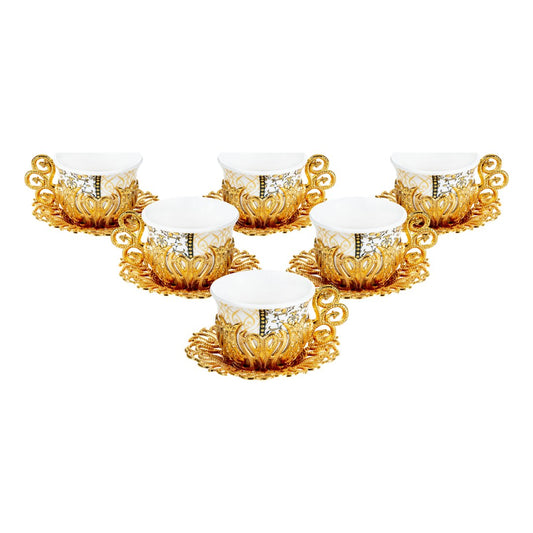 6-Person Coffee Presentation Set Tulip - Pattern 6 - Gold Tone - Acar catalog image