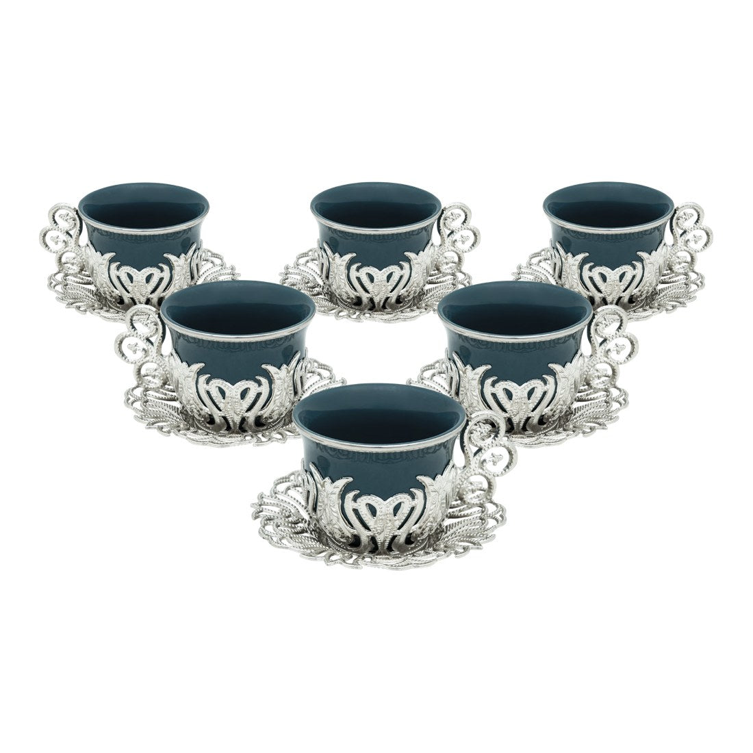 6-Person Coffee Presentation Set - Tulip Green - White - Acar catalog image