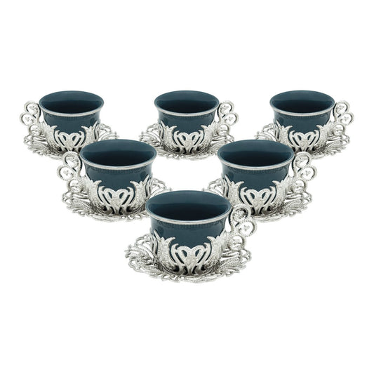 6-Person Coffee Presentation Set - Tulip Green - White - Acar catalog image