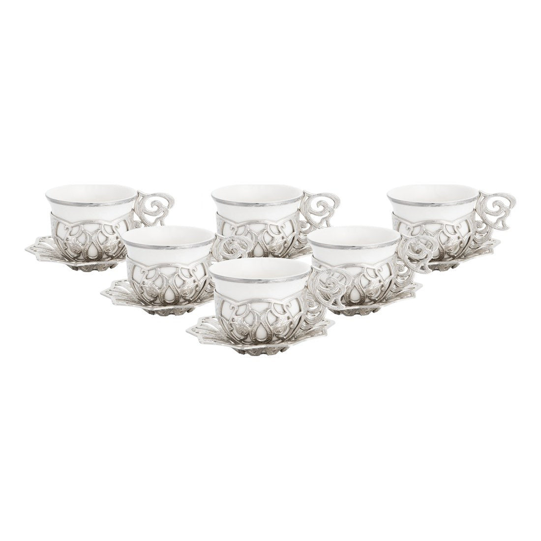 6-Person Coffee Presentation Set - Sultan - Plain - White - Acar catalog image