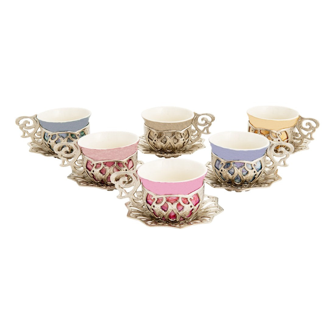 6-Person Coffee Presentation Set - Sultan - Colored - White - Acar catalog image