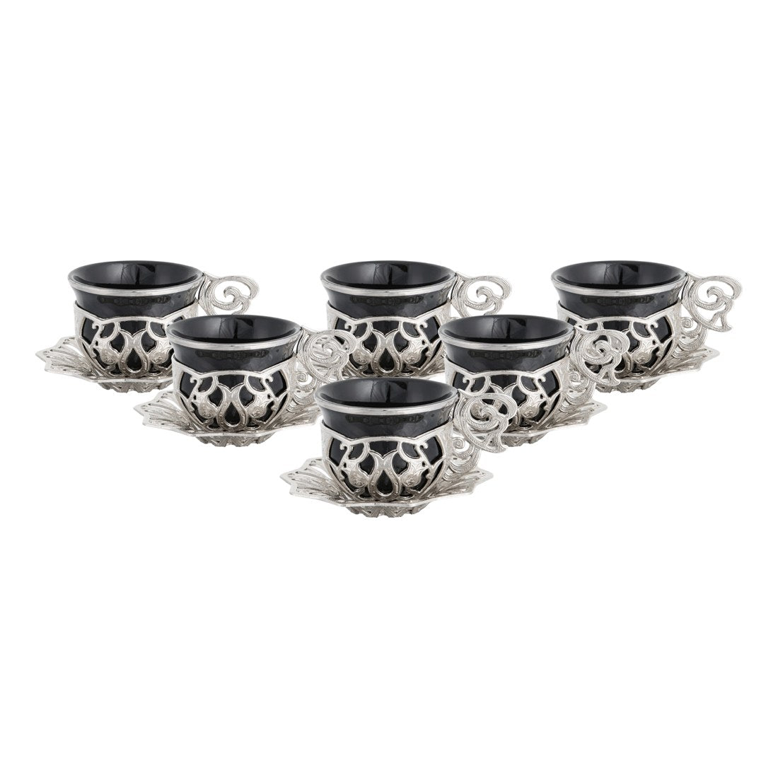 6-Person Coffee Presentation Set - Sultan - Black - White - Acar catalog image