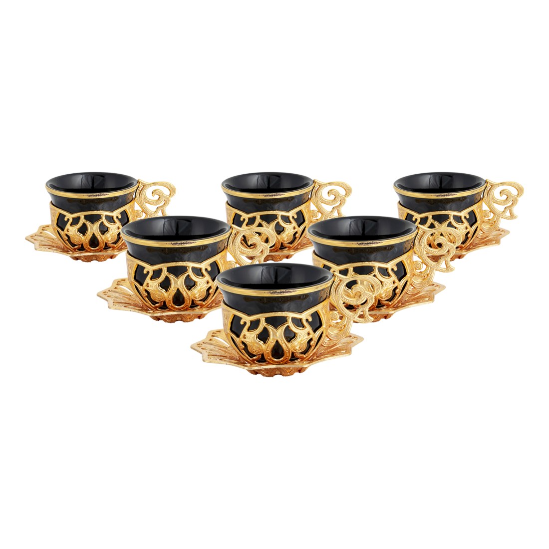 6-Person Coffee Presentation Set - Sultan - Black - Gold Tone - Acar catalog image