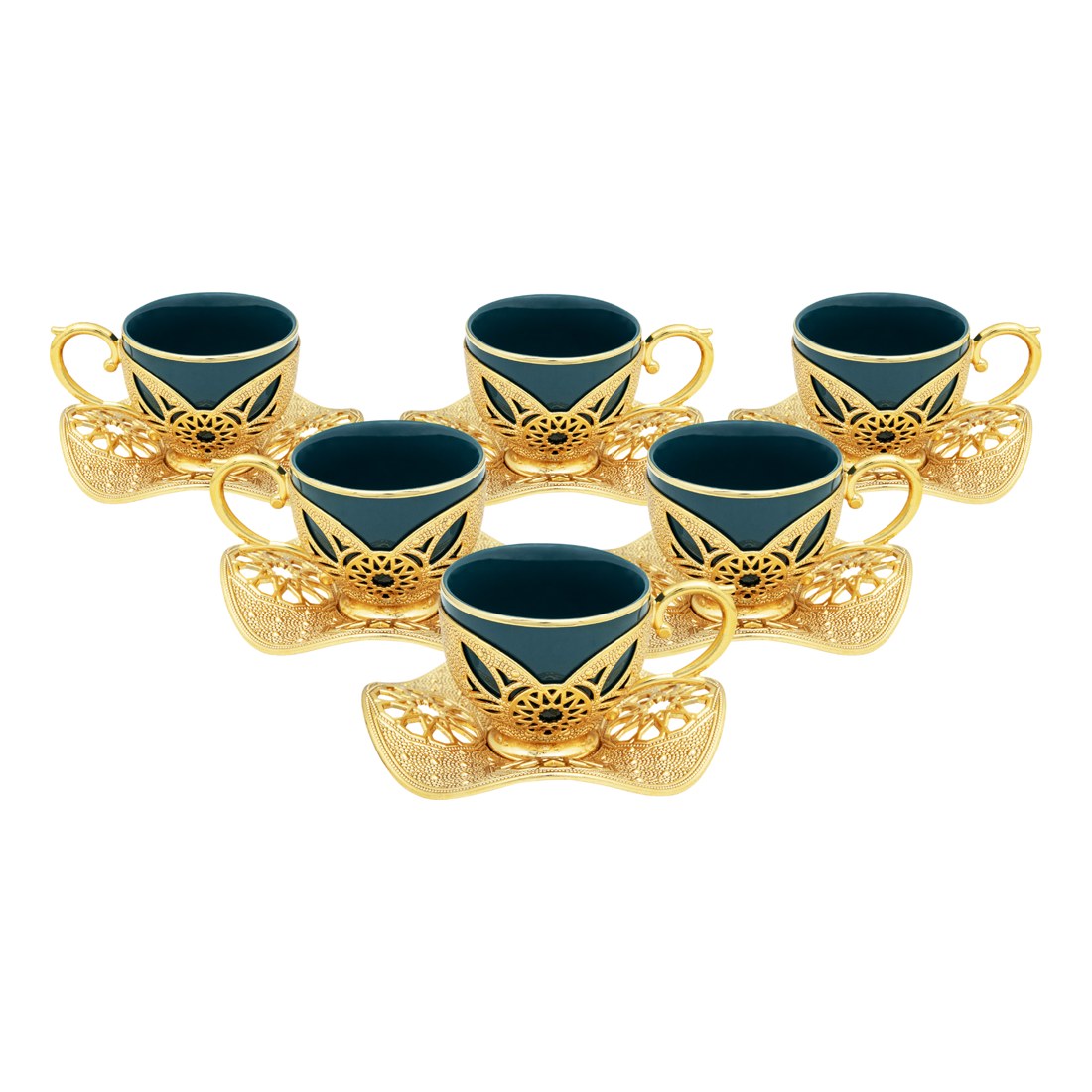 6-Person Presentation Set - Busra Green - Gold Tone - Acar catalog image
