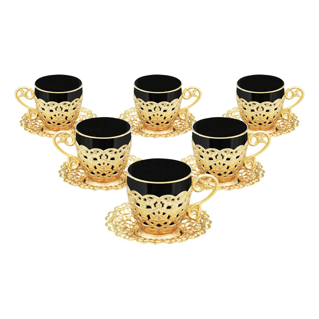 6-Person Presentation Set - Poppy - Black - Gold Tone - Acar catalog image